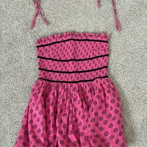 Free People pink smocked Floral Dress